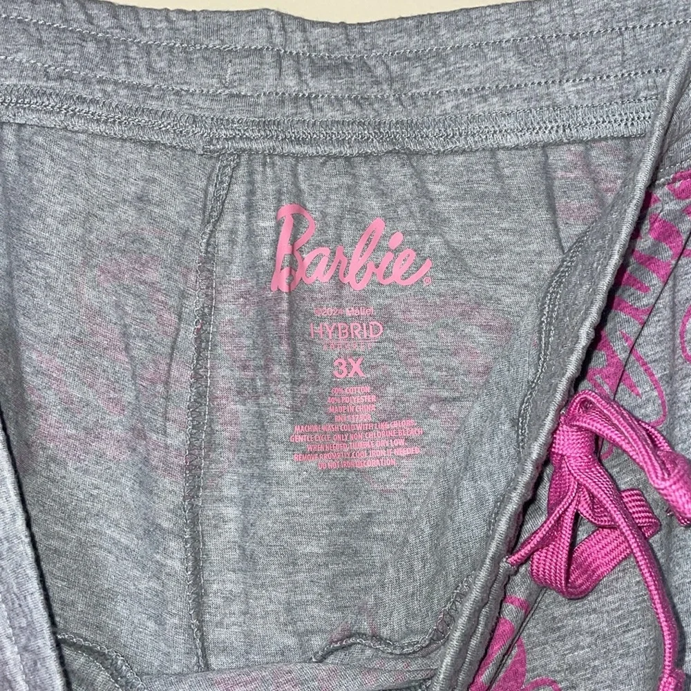 Barbie Grey and Pink Drawstring Pajama Pants 3x